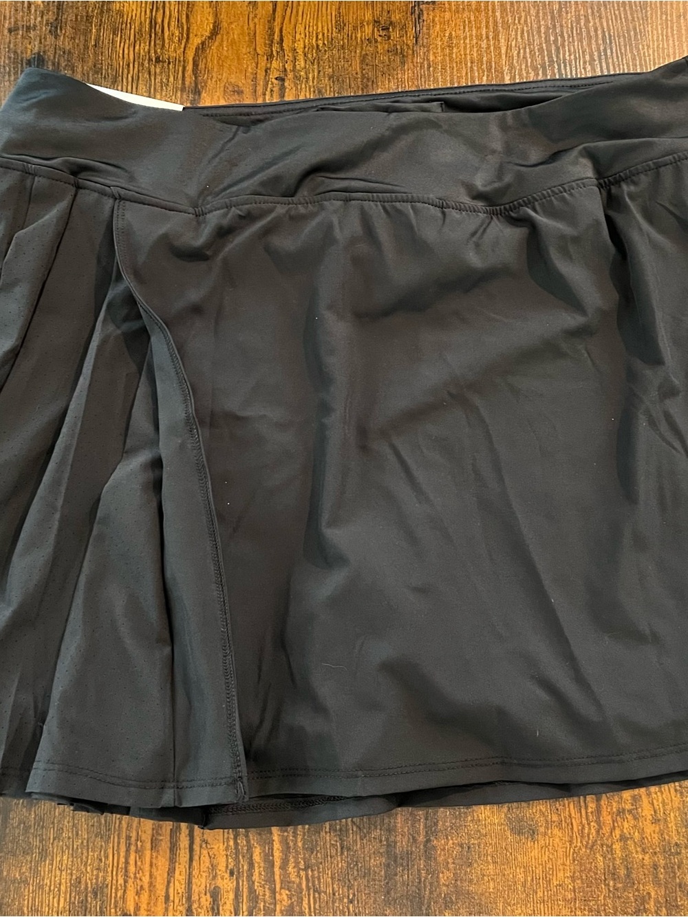 Black Athletic Skort with Pleated Side Panel